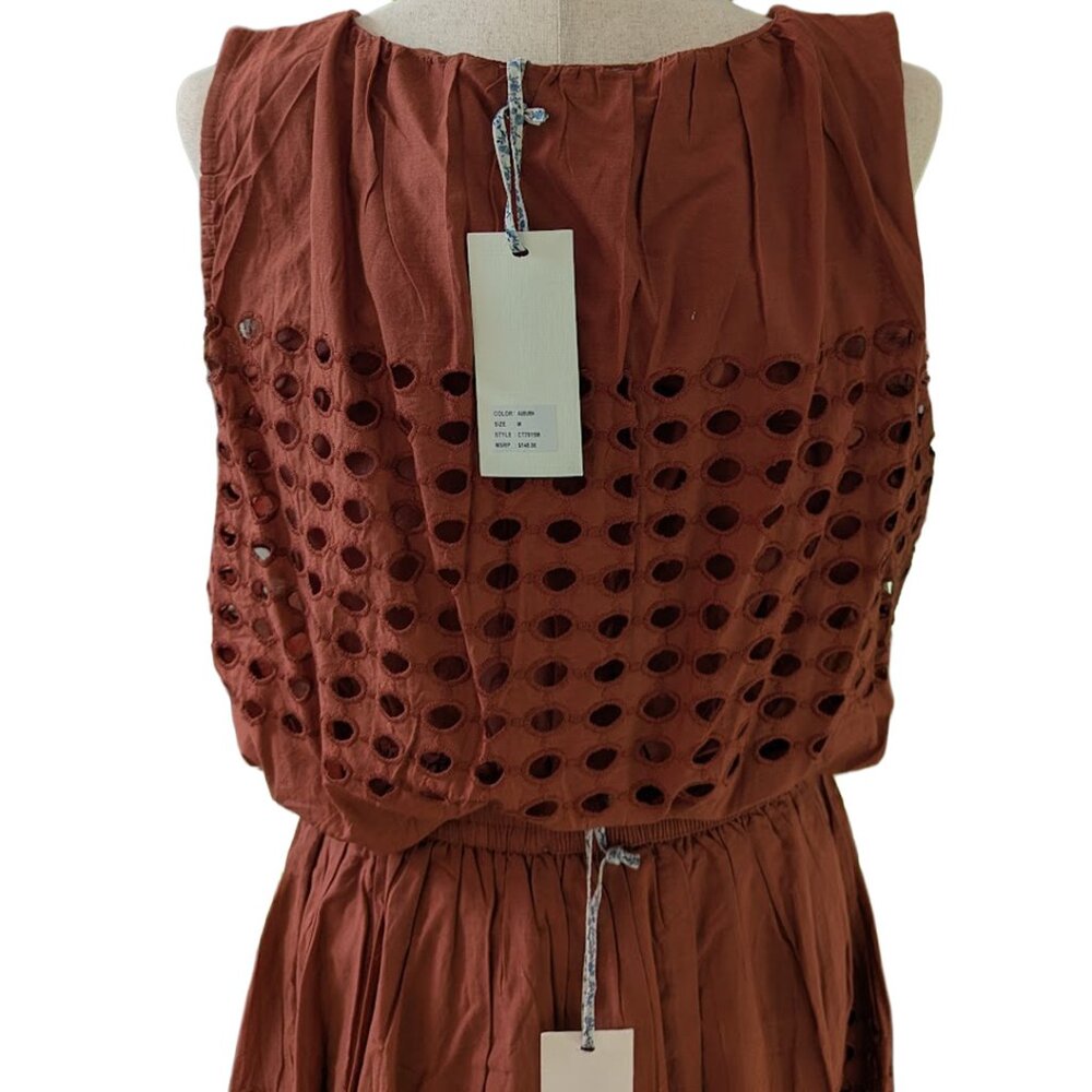 Sleeveless Eyelet Skirt Set in Terracotta - Picture 14 of 14